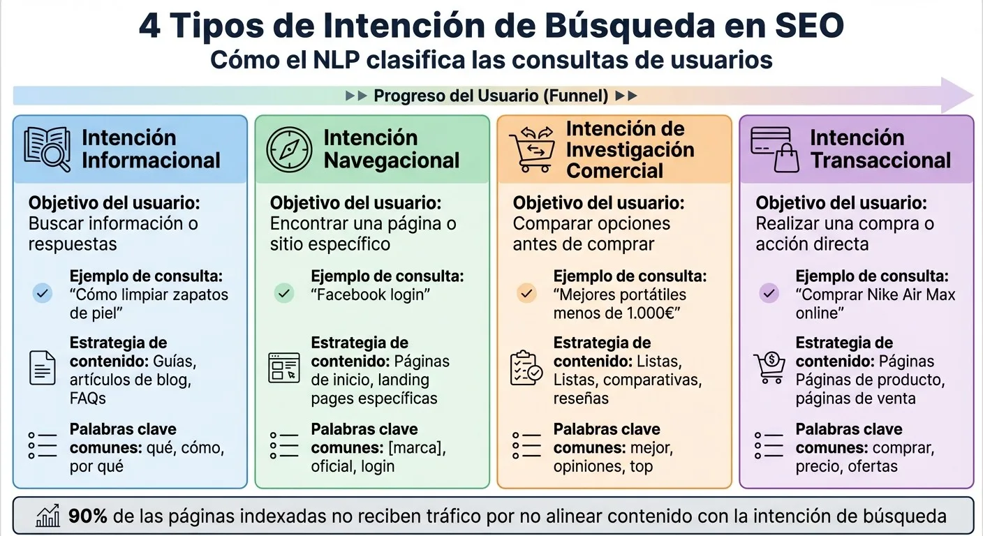 4 tipos de intención de búsqueda en SEO y estrategias de contenido