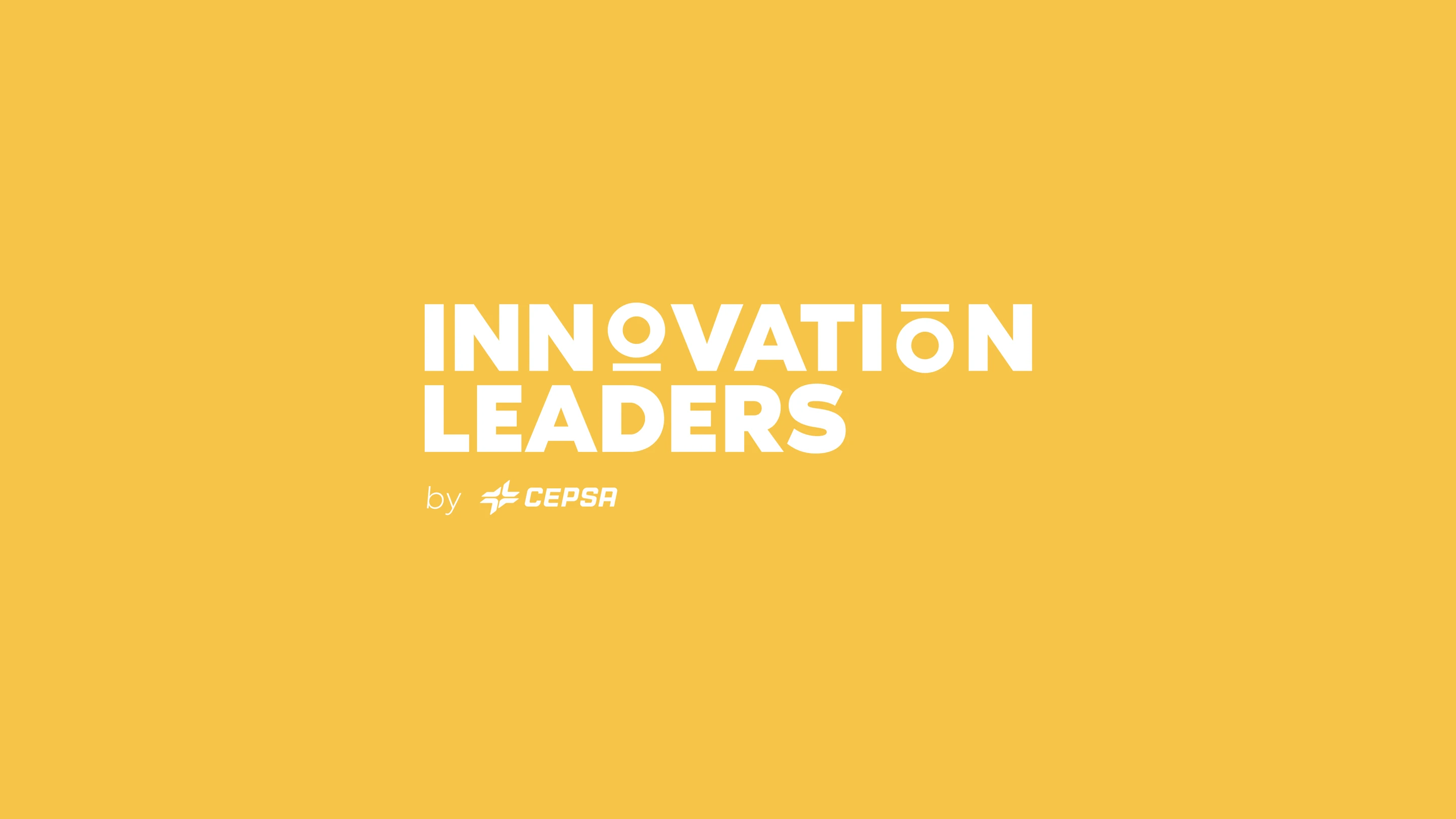 Logotipo Innovation Leaders by Cepsa sobre fondo amarillo