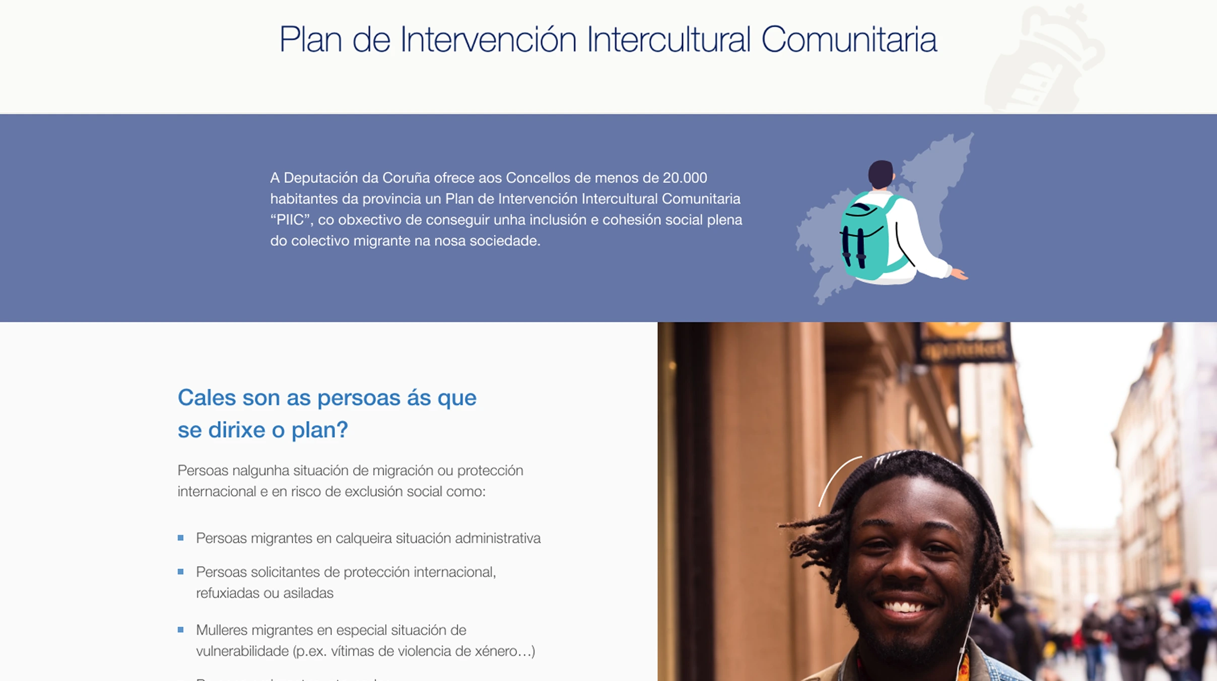 Página del Plan de Intervención Intercultural Comunitaria