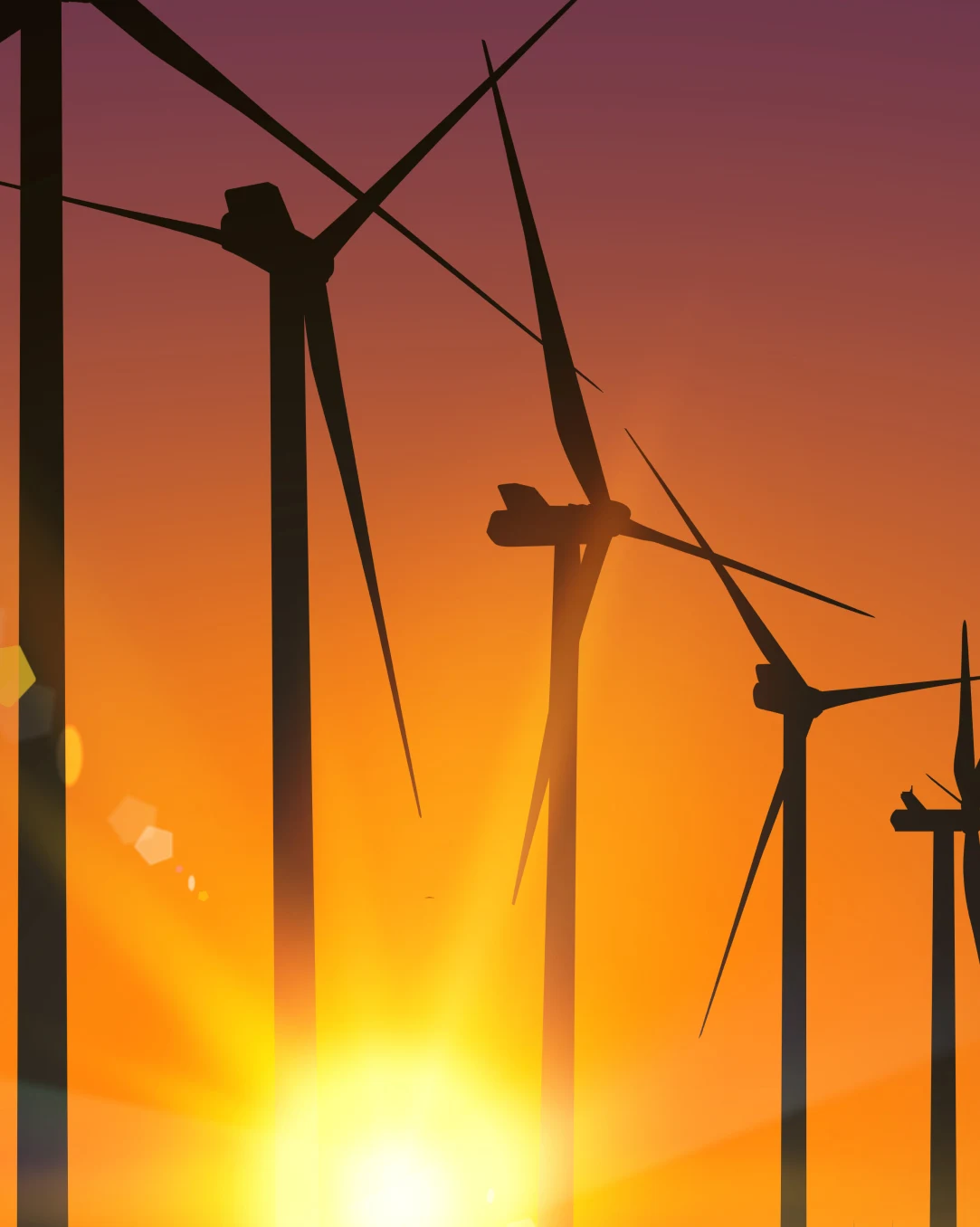 Publicación del evento: aerogeneradores al atardecer